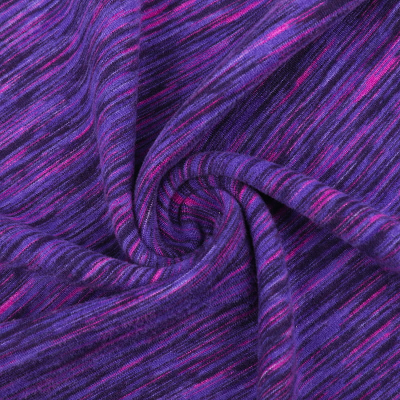 Polyester Spandex Bright Melange Polish Knitted Fabric