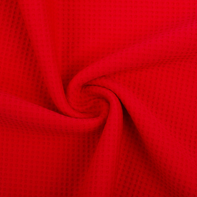 Solid Polyester Brushed Waffle Knit Fabric