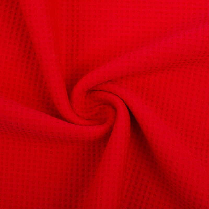 Solid Polyester Brushed Waffle Knit Fabric
